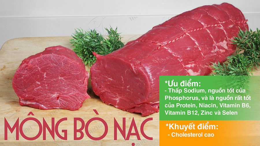 Giá trị dinh dưỡng của mông bò nạc. Thực phẩm giàu protein thấp sodium