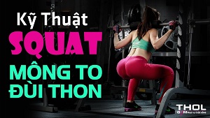 Mông to, đùi thon - Tư thế Squat với máy Smith cho nữ - THOL