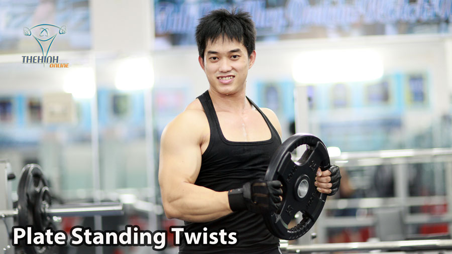 Plate Standing Twists tập thể hình xoay eo giúp bụng thon gọn săn chắc