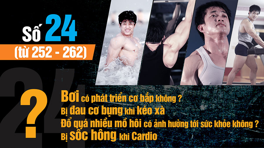 Hỏi đáp thể hình 24 BƠI PHÁT TRIỂN CƠ BẮP KHÔNG? ĐAU SỐC HÔNG CARDIO