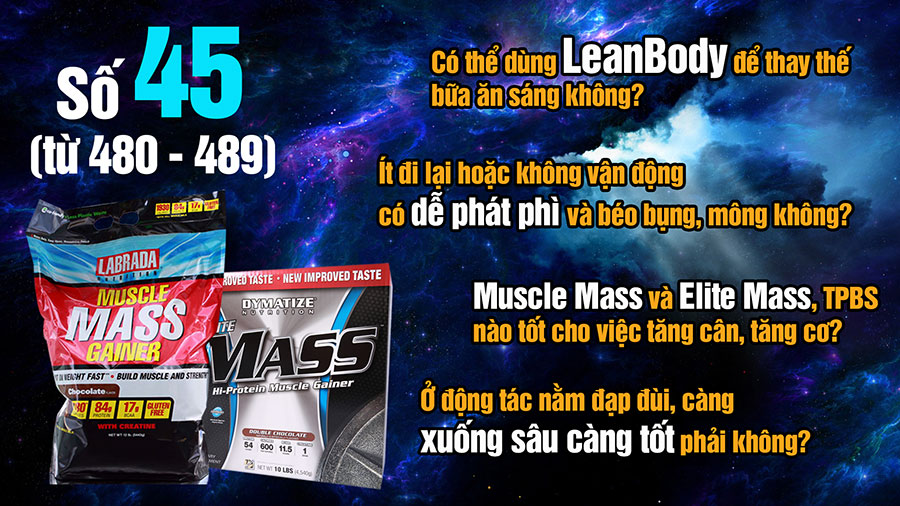 Hỏi đáp thể hình 45 LeanBody thay bữa sáng thực phẩm tăng cân tốt nhất