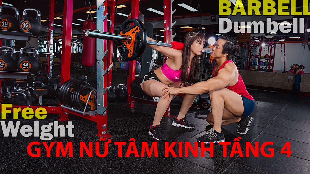 Gym Nữ Tâm Kinh Tầng 4 Free weight Barbell và Dumbbell tạ tự do