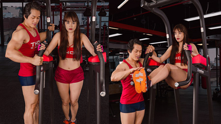 Gym nữ tâm kinh tầng 4 PPF Knee Raise 2x10 nghỉ 1 phút