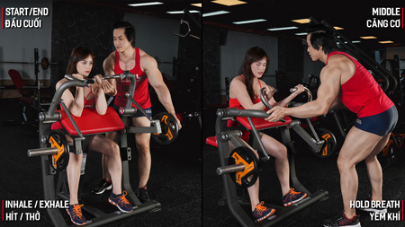 Gym nữ tâm kinh tầng 3 PPL Biceps Curl 6x10 nghỉ 1 phút