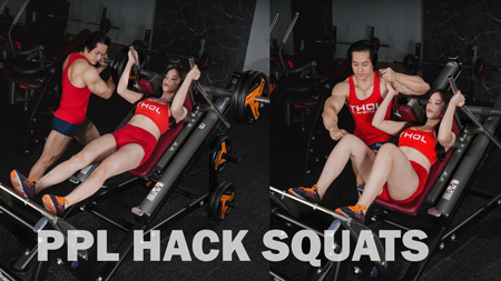 Gym nữ tâm kinh tầng 3 PPL Hack Squats 3x10 nghỉ 1p30s