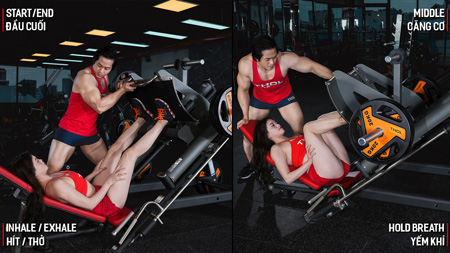 Gym nữ tâm kinh tầng 3 PPL Leg Press 3x10 nghỉ 1p30s