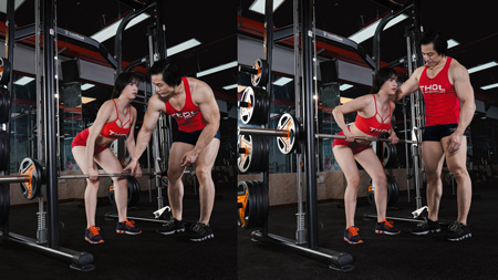 Gym nữ tâm kinh tầng 3 Smith Machine Row 3x10 nghỉ 1p30s