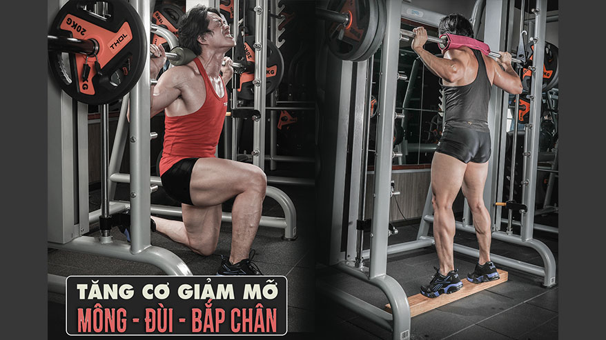 Buổi Tập thể Hình Tăng cơ giảm mỡ Mông Đùi Bắp Chân