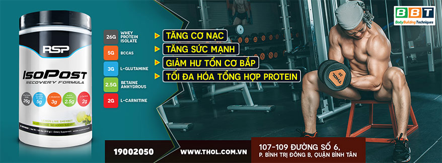 RSP IsoPost - Whey protein kèm đốt mỡ siêu Lean sau tập GYM - thol